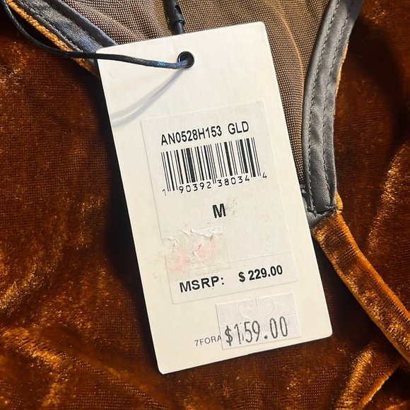 Velvet Velour MIDI Slip Dress Slit Burnt Orange NEW NWT Medium 7 For All Mankind - Picture 8 of 10